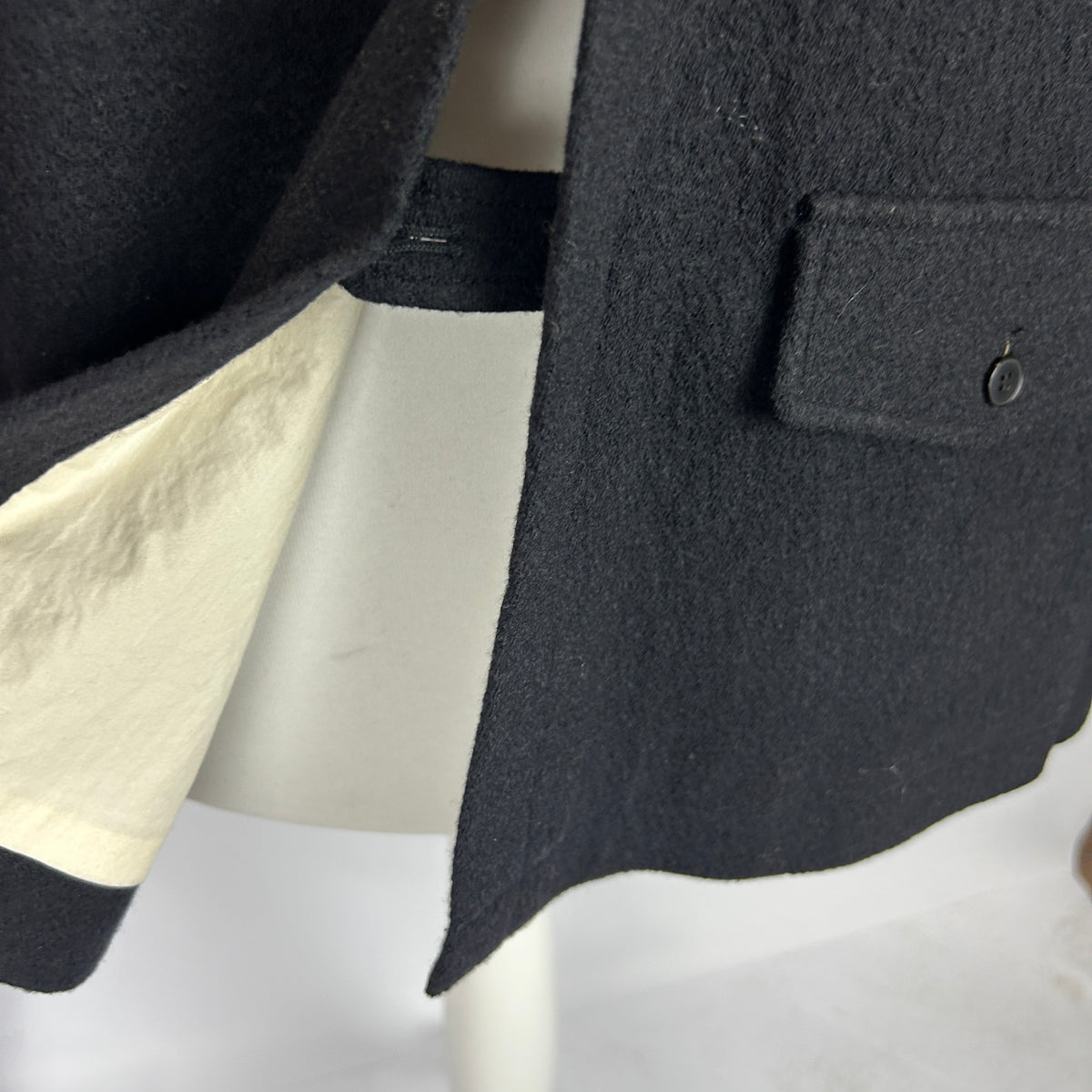 SOH £900 Black Textured Wool Mix Swing Jacket L-XXL