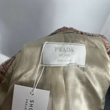 Prada Cream & Red Tweed Wool & Mohair Jacket L