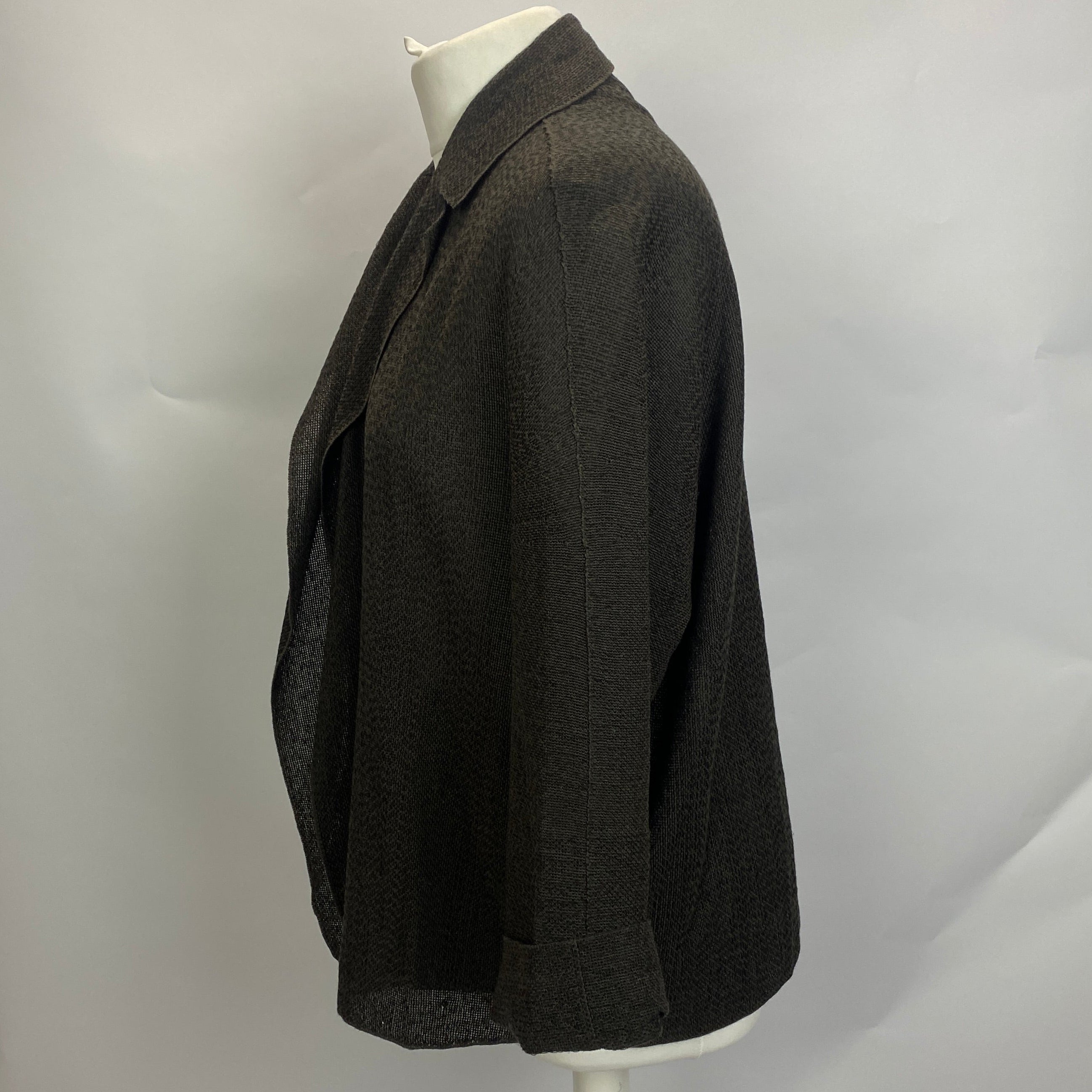Boboutic £615 Espresso Silk Linen & Cotton Jacket XS/S/M