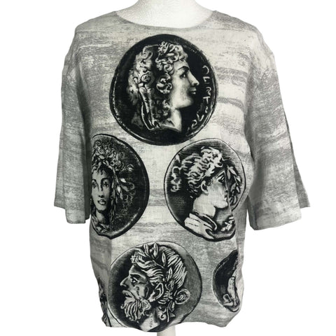 Dolce & Gabbana Pearl Roman Coin Print Top L