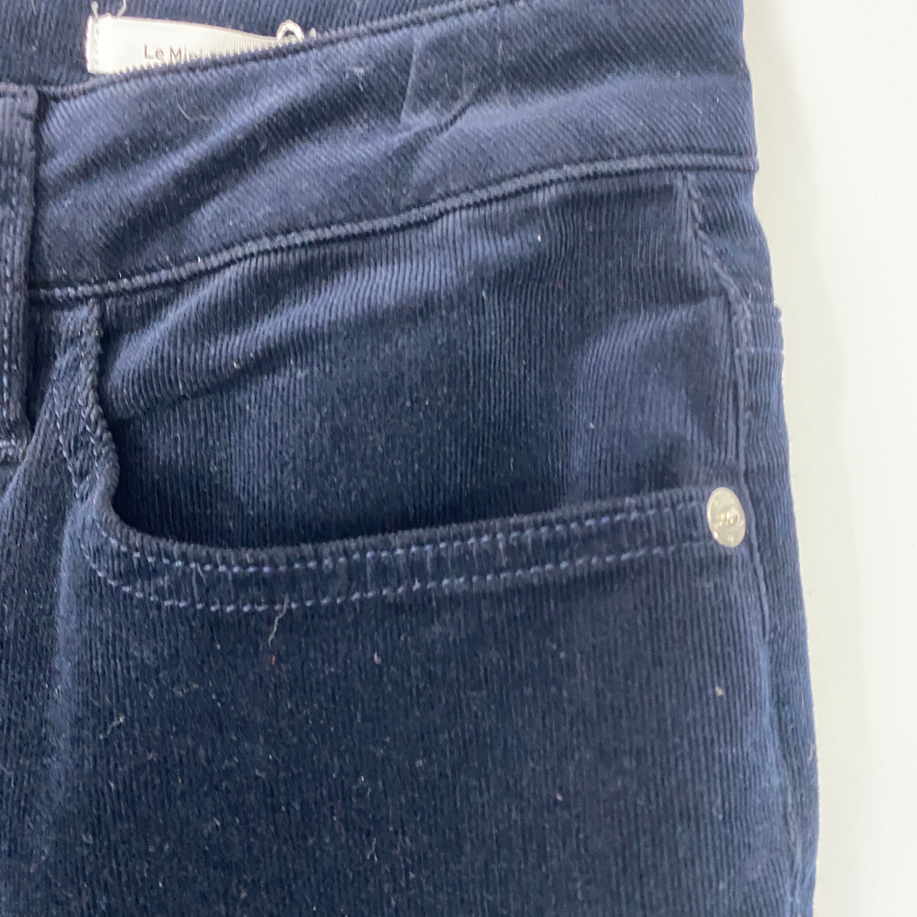 Frame £270 Navy Needlecord Le Mini Boot Jeans 31