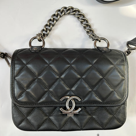 Chanel New Black Quilted Small Daily Carry Messenger Bag