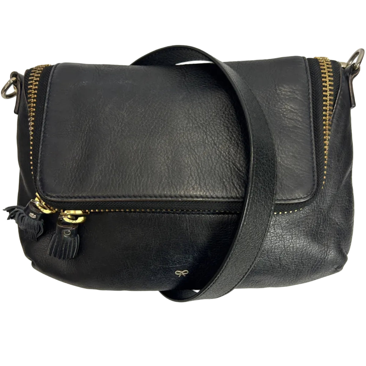 Anya Hindmarch £750 Black Small De Vere Satchel Crossbody Bag