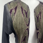 Pleats Please Violet & Grey Print Pleat Cardi Jacket XS/S/M/L/XL