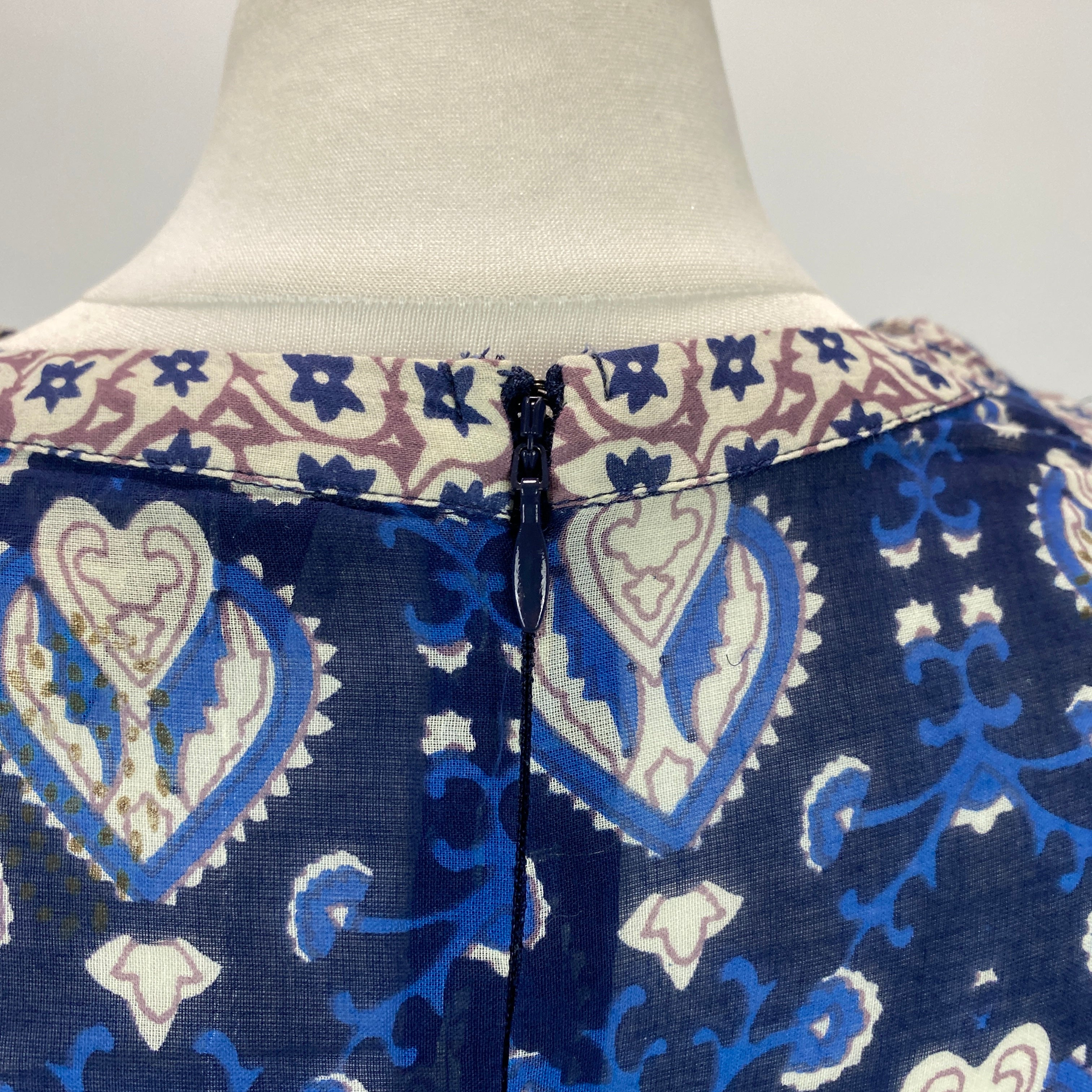 Sea New York Blue Print Balloon Sleeve Maxi Dress S