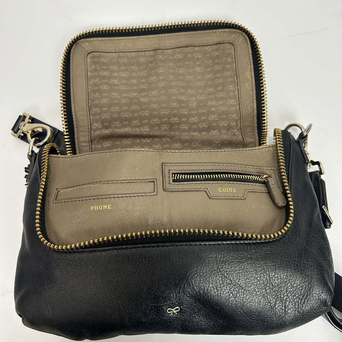 Anya Hindmarch £750 Black Small De Vere Satchel Crossbody Bag