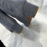 By Far Brand New £385 Blue Grey Suede Ankle Boots 38