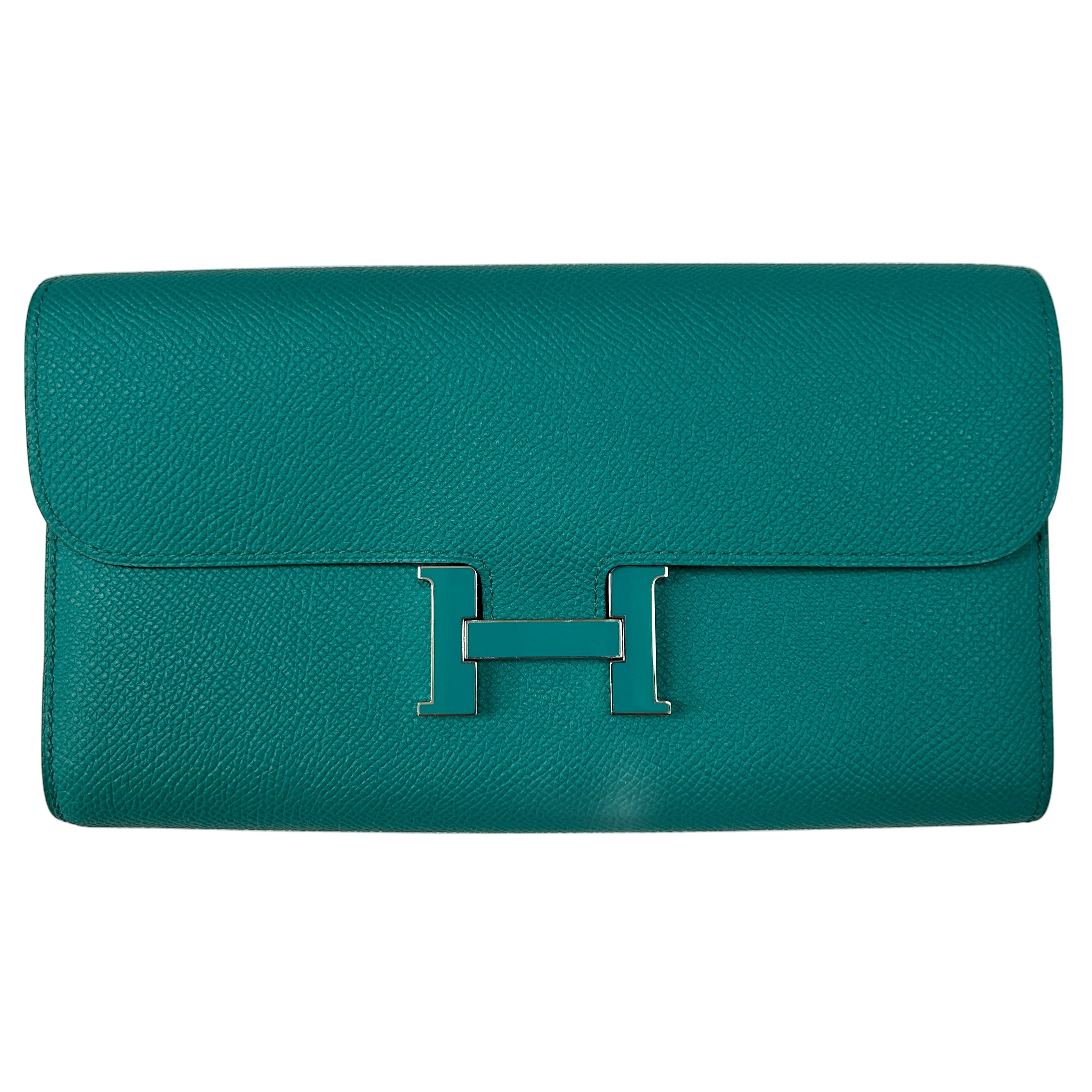 Hermes New Paon Blue Epsom Long Constance Wallet