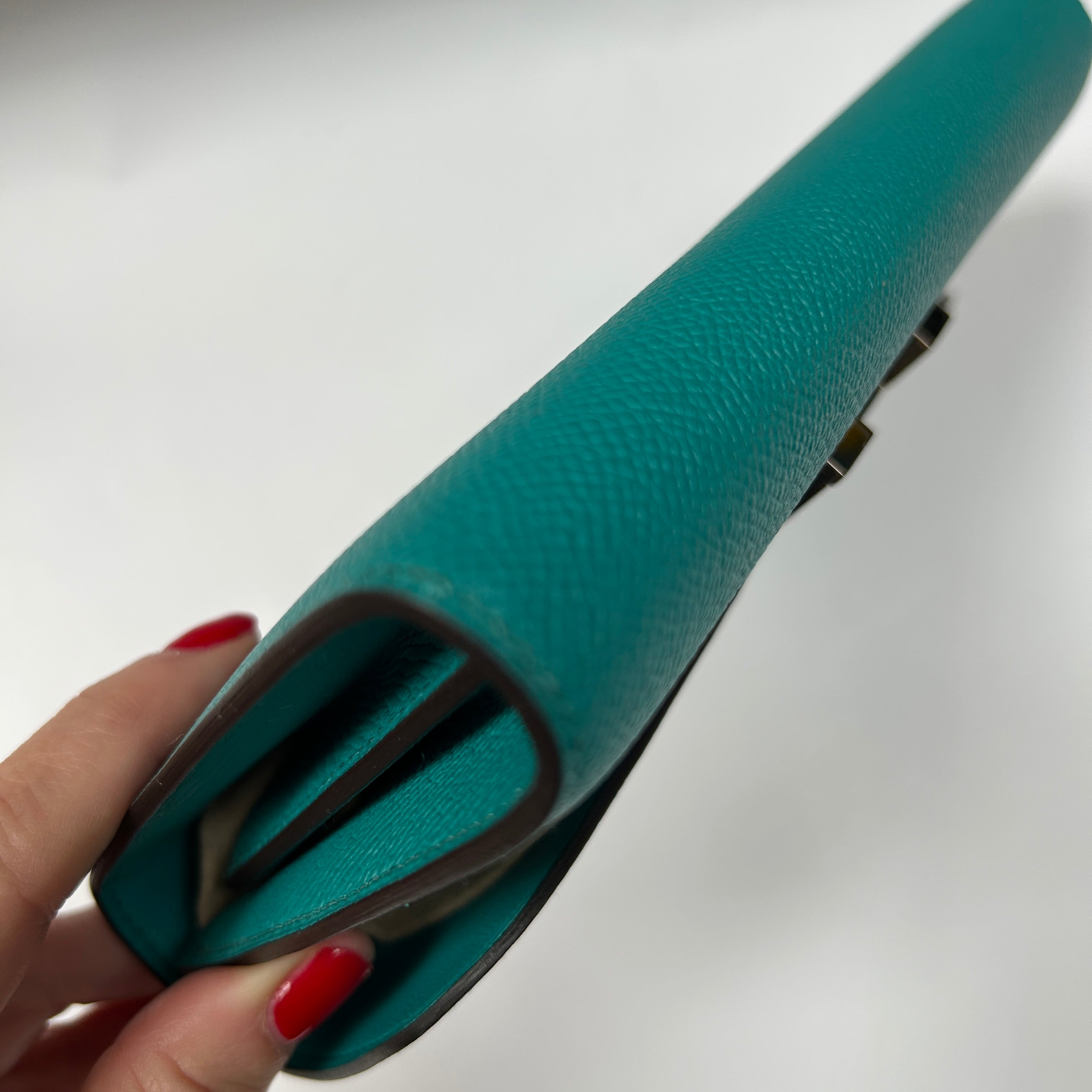 Hermes New Paon Blue Epsom Long Constance Wallet