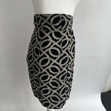 Isabel Marant Black & Ecru Print Silk Pleat Mini Skirt XXS
