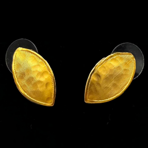 Laurence Coste £175 Gold Hammered Leaf Earrings