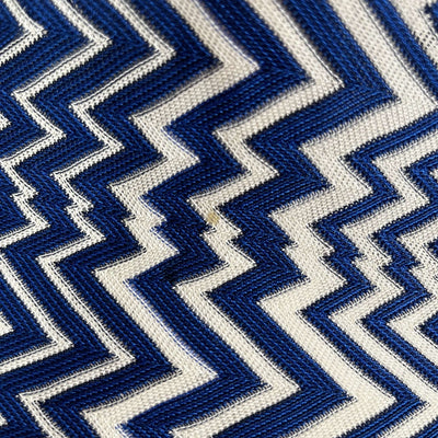 Missoni Royal Blue & Ivory Zigzag Knit Shift Dress XXS