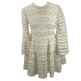 Zimmermann £1800 Ivory Embroidered Cotton Organza Mini Dress S
