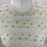 Zimmermann £1800 Ivory Embroidered Cotton Organza Mini Dress S