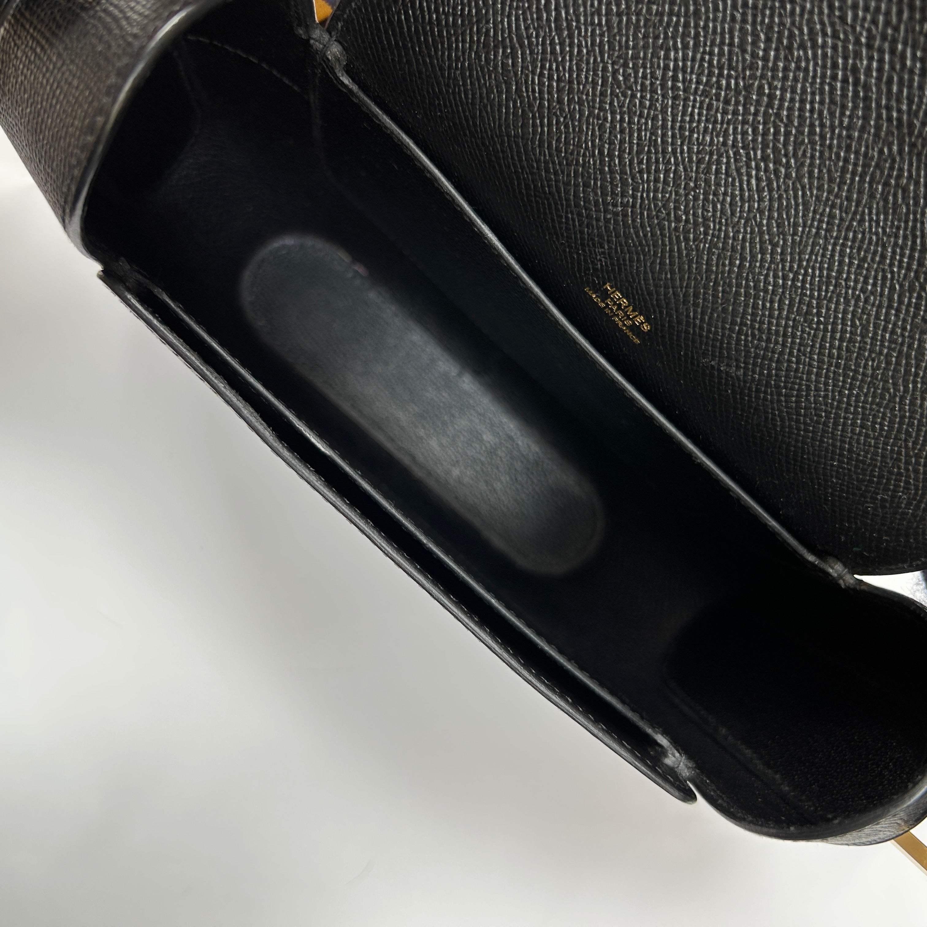 Hermes Black Epsom Octagone Crossbody Bag