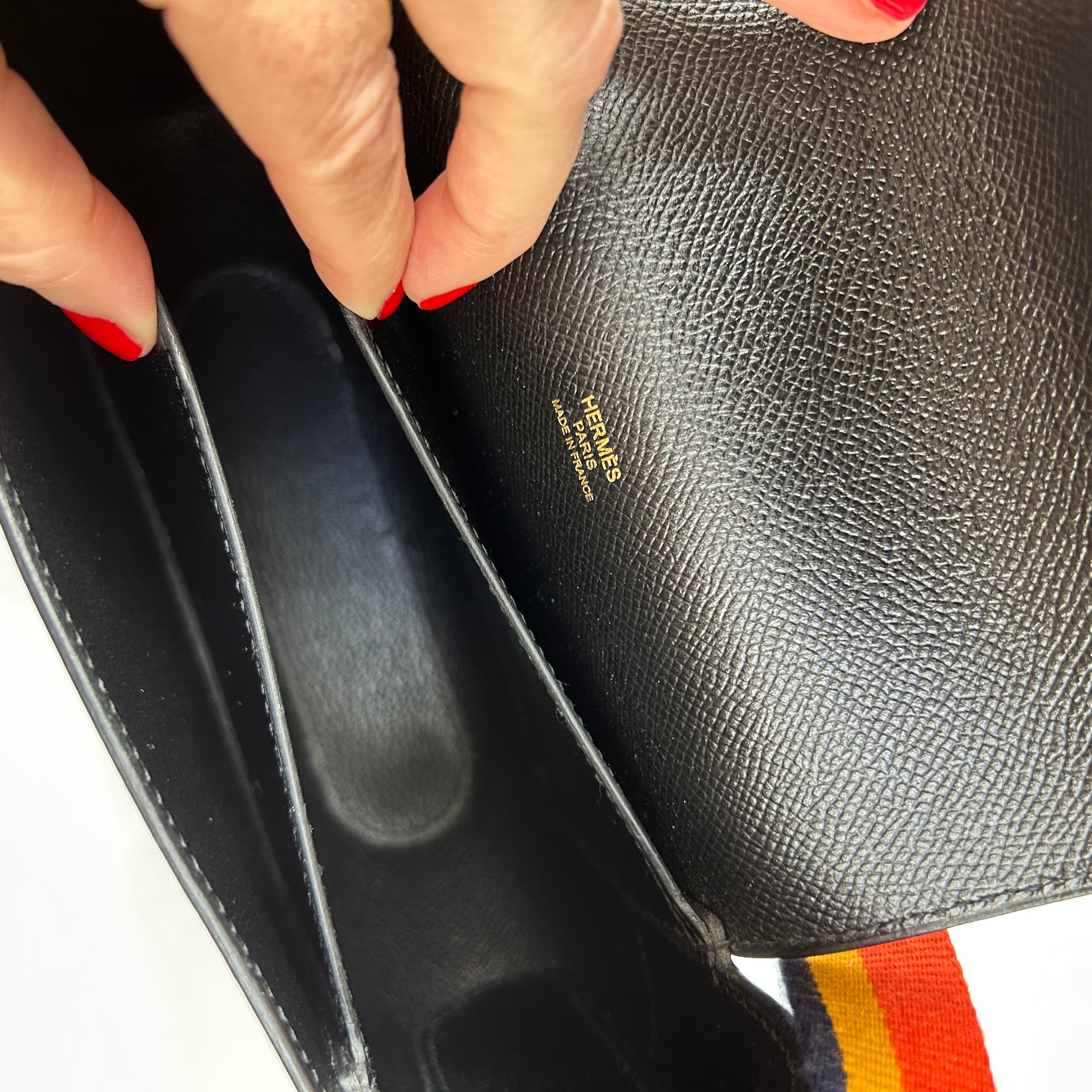 Hermes Black Epsom Octagone Crossbody Bag