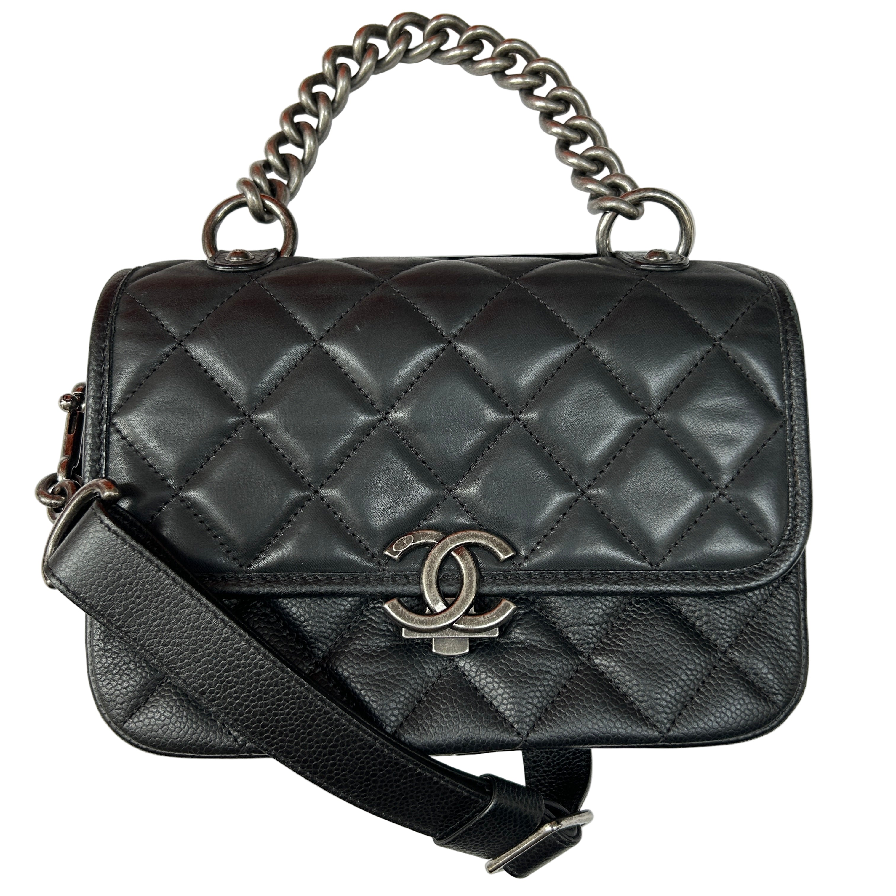 Chanel New Black Quilted Small Daily Carry Messenger Bag