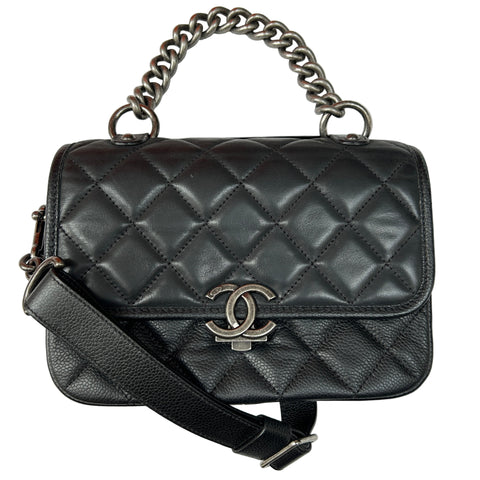 Chanel New Black Quilted Small Daily Carry Messenger Bag