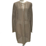 Drome Taupe Laser Cut Leather Coat M