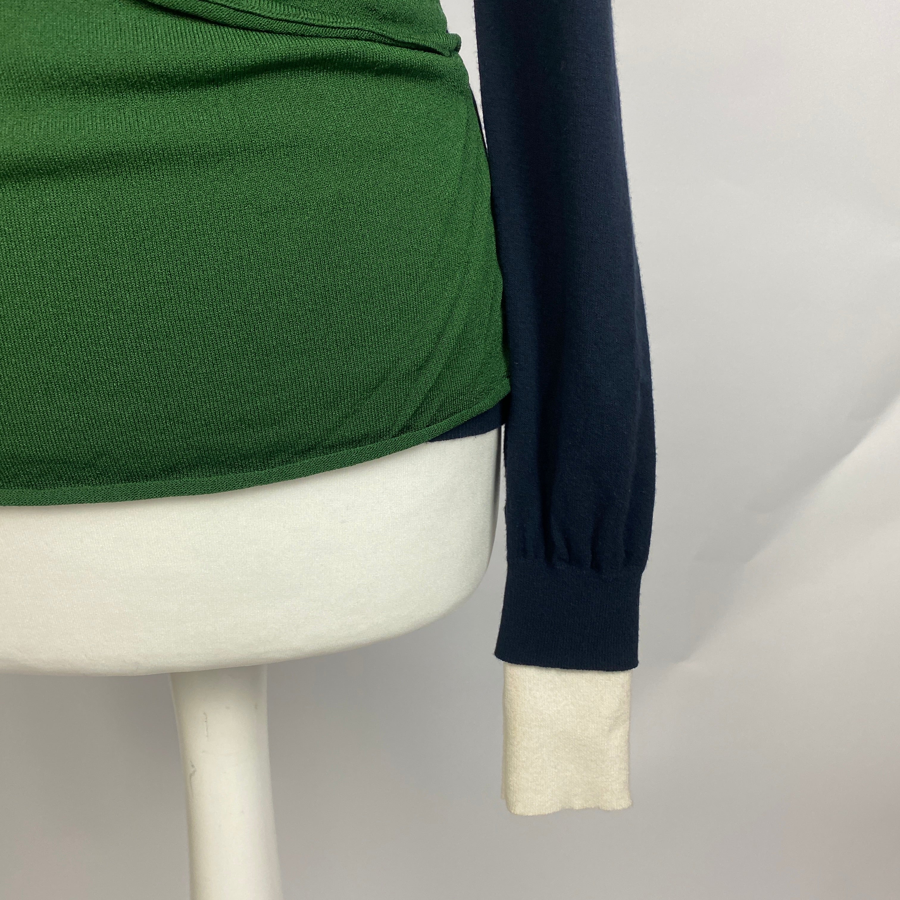 JW Anderson New Navy Emerald & Ivory 3-Layer Top S