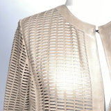 Drome Taupe Laser Cut Leather Coat M