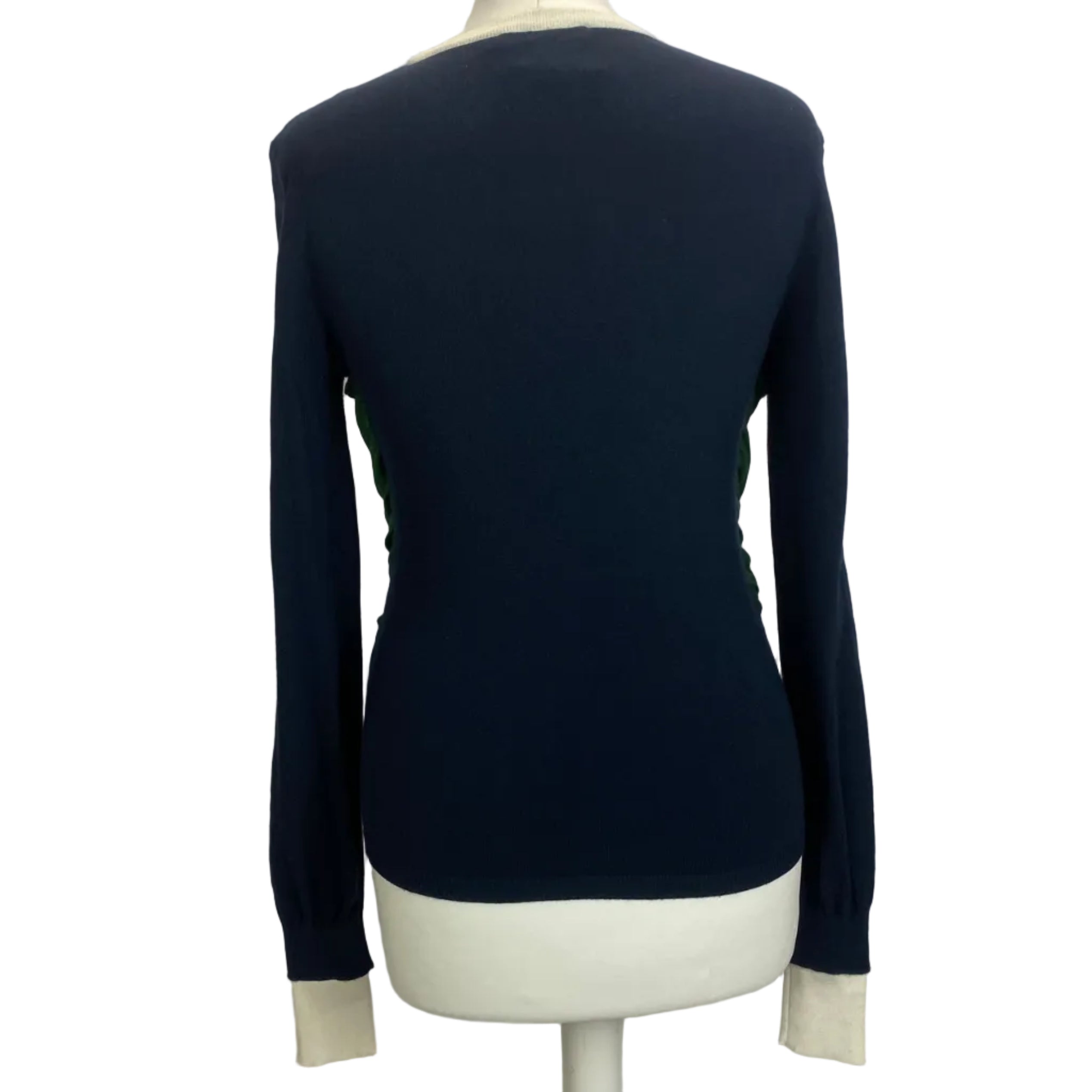 JW Anderson New Navy Emerald & Ivory 3-Layer Top S