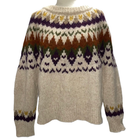 Gant £265 Vanilla Alpaca & Wool Fairisle Sweater L