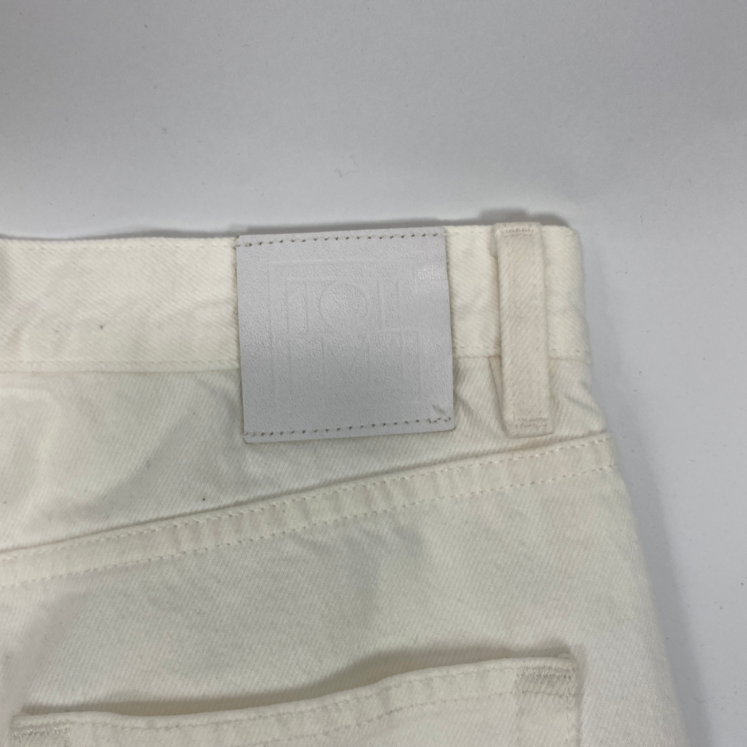 Toteme £250 Ivory Twisted Seam Crop Jeans 25