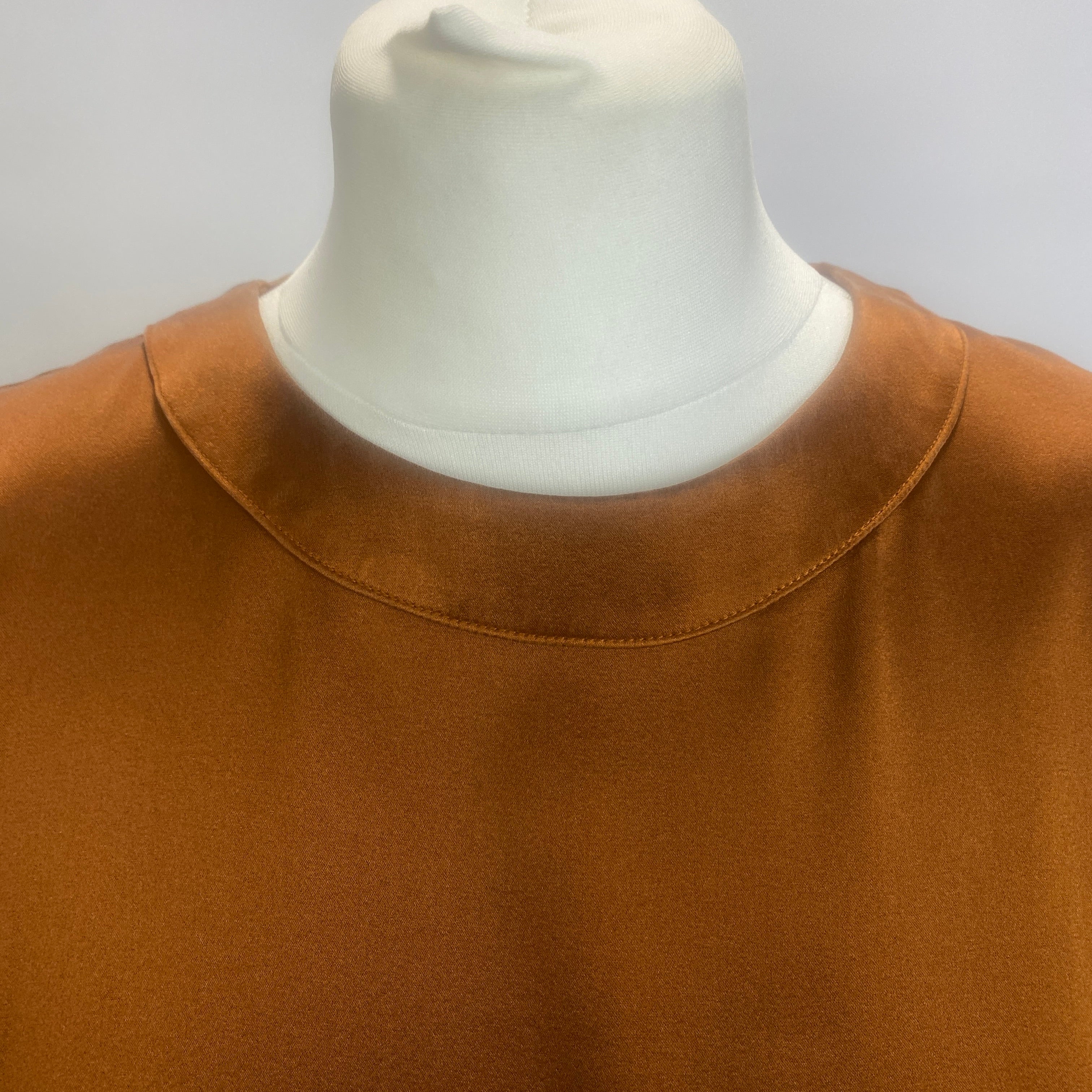 Forte Forte £400 Copper Stretch Silk Tee Top S