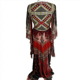 Etro Red Printed & Embellished Silk Chiffon Maxi Dress S