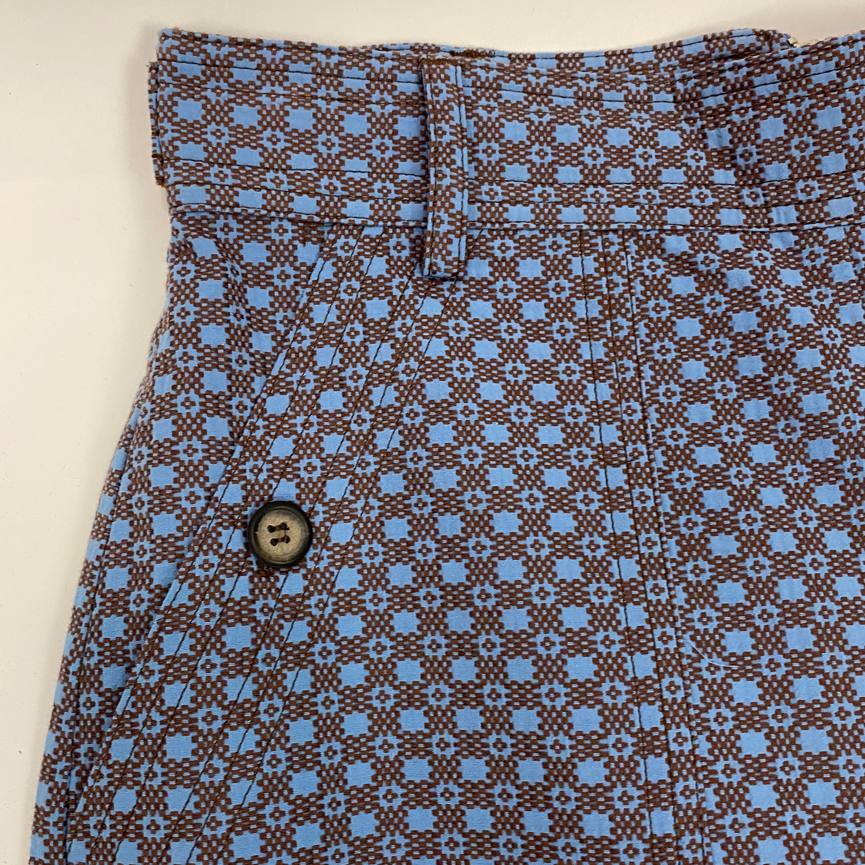 Wiggy Kit Blue & Tan Jacquard Cotton Trousers M