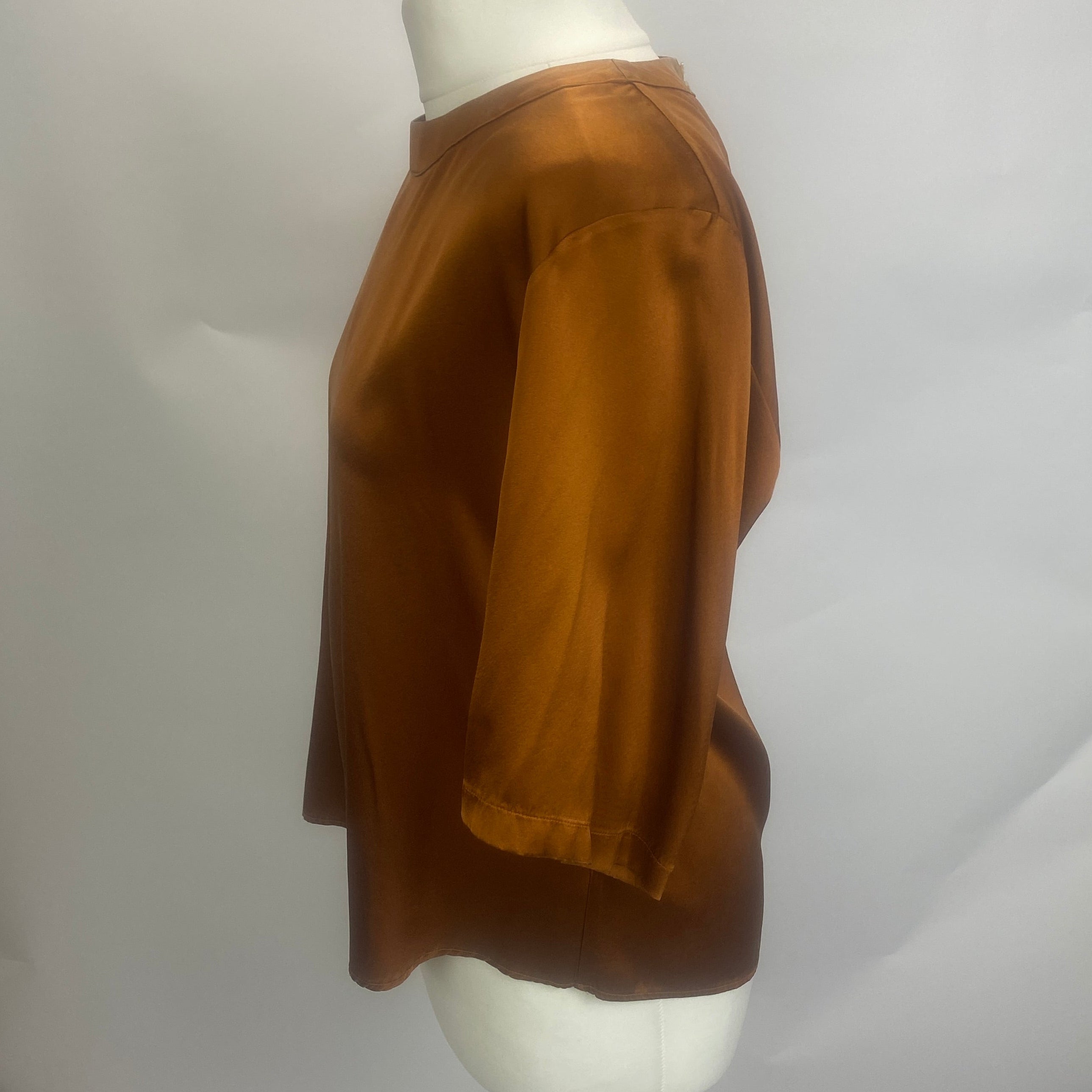 Forte Forte £400 Copper Stretch Silk Tee Top S