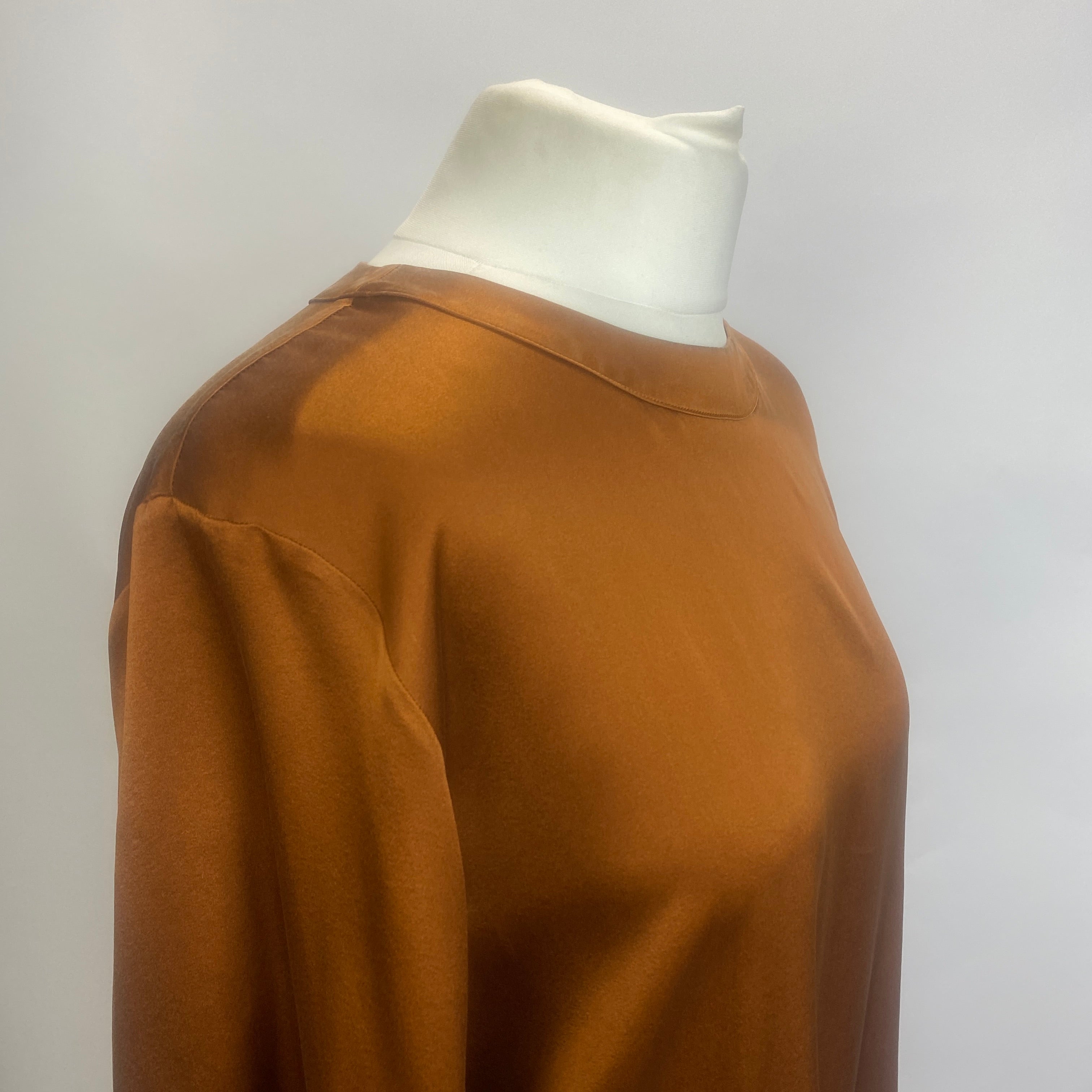 Forte Forte £400 Copper Stretch Silk Tee Top S