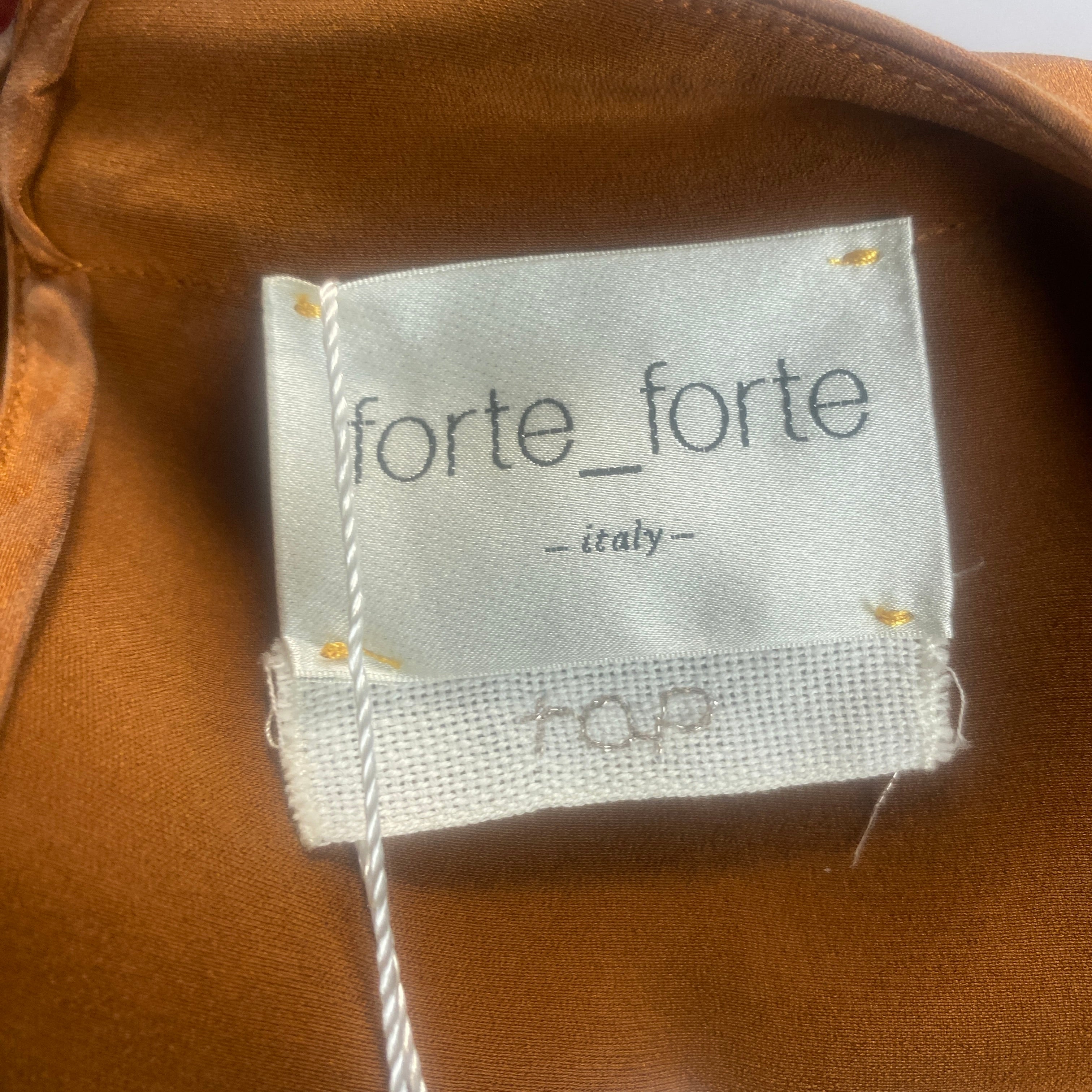 Forte Forte £400 Copper Stretch Silk Tee Top S