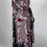 Temperley London Brand New £1400 Lilac & Black Silk Bellflower Maxi Dress L