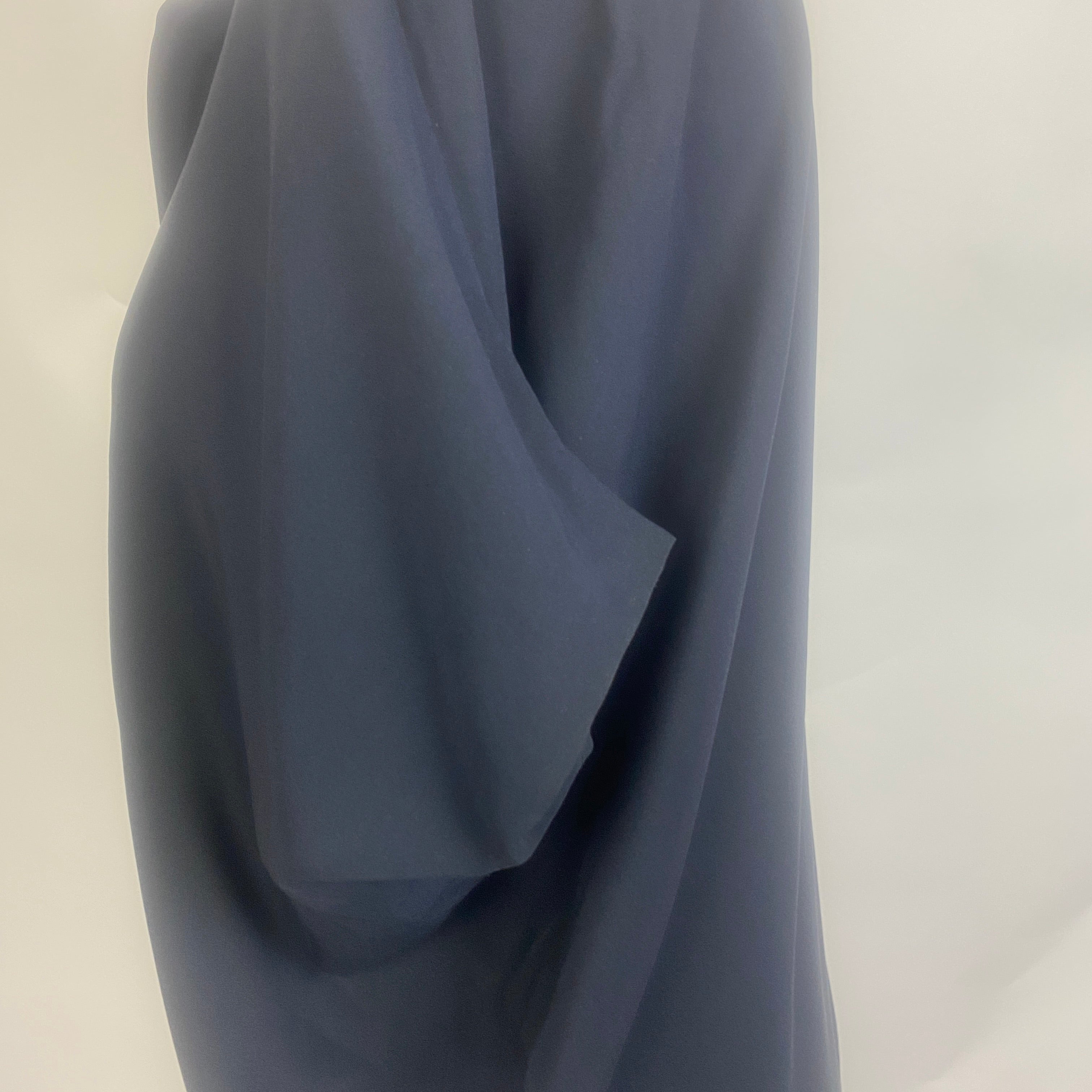 Zero + Maria Cornejo £492 Navy Stretch Silk Collarless Shirt XS