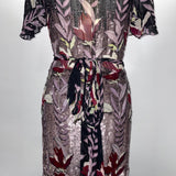 Temperley London Brand New £1400 Lilac & Black Silk Bellflower Maxi Dress L