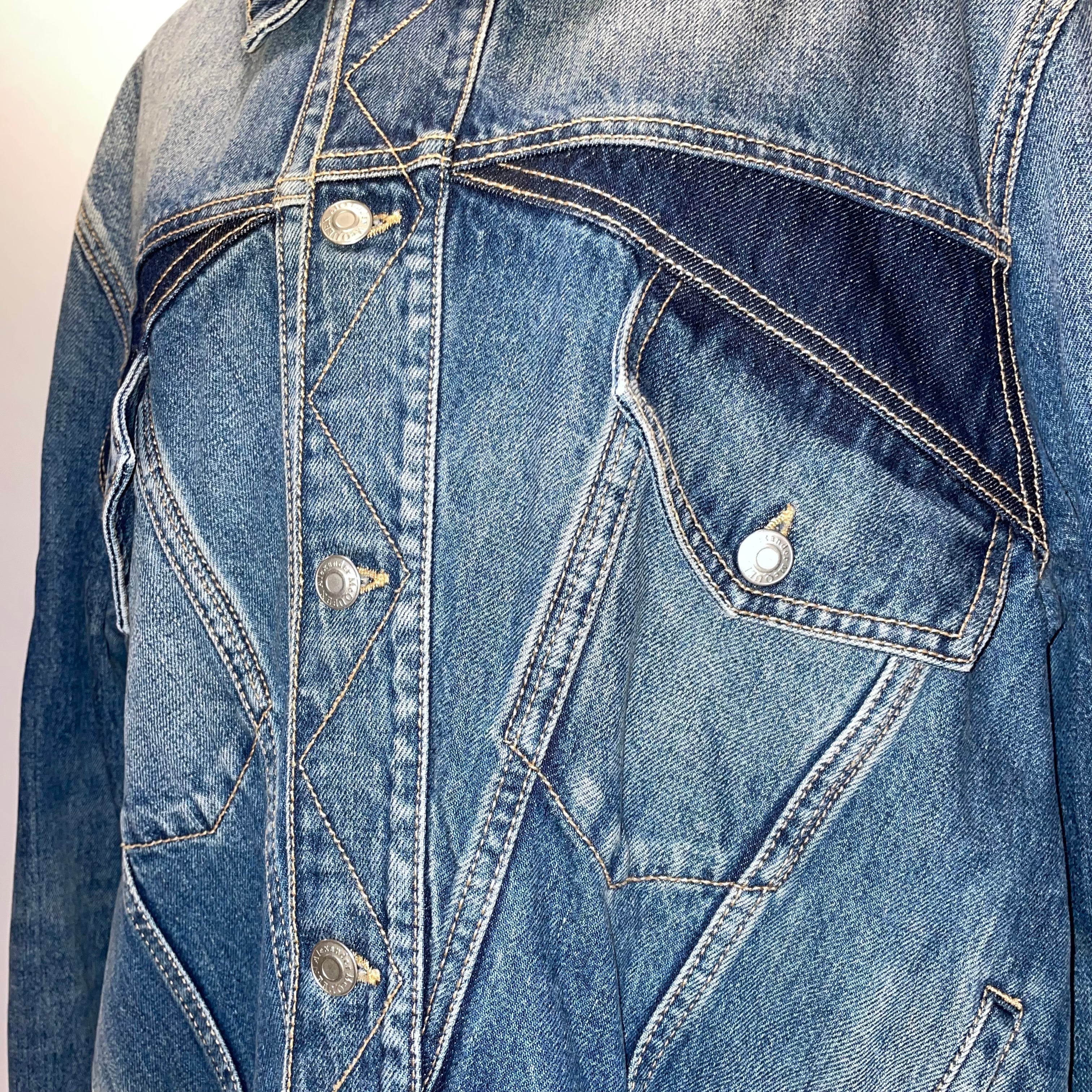 Alexander McQueen New £1250 Twisted Denim Jacket L/XL/XXL