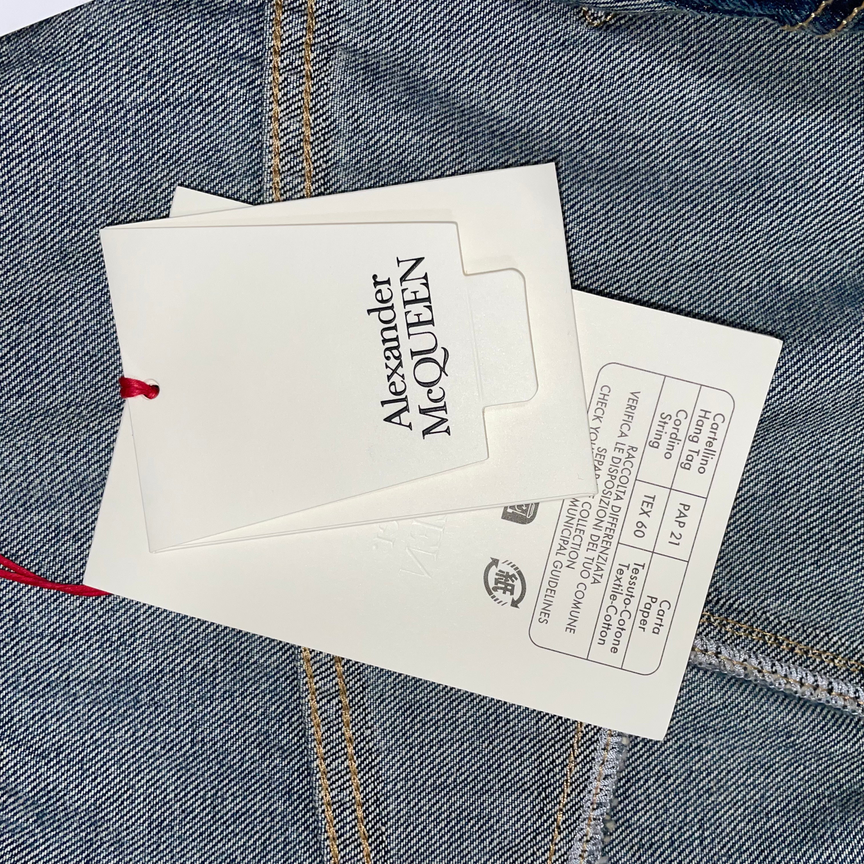 Alexander McQueen New £1250 Twisted Denim Jacket L/XL/XXL