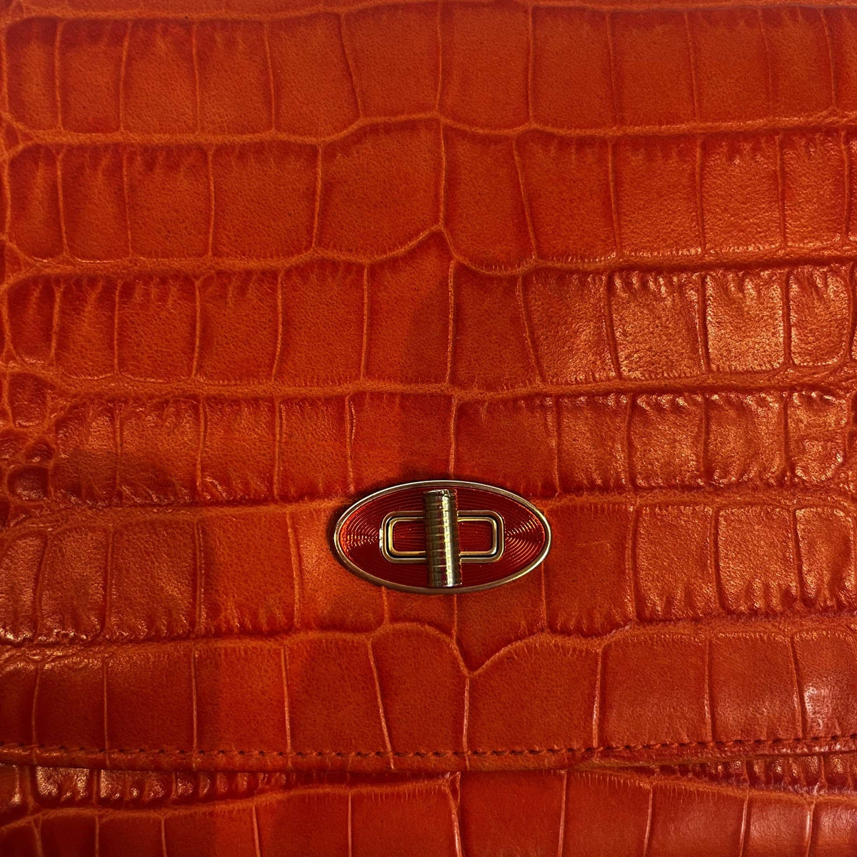 Smythson £425 Orange Leather Travel Case/Clutch Bag