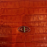 Smythson £425 Orange Leather Travel Case/Clutch Bag