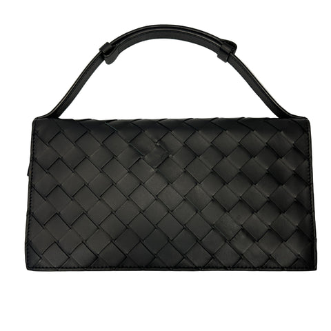 Bottega Veneta Black Intrecciato Long Wallet on a Handle