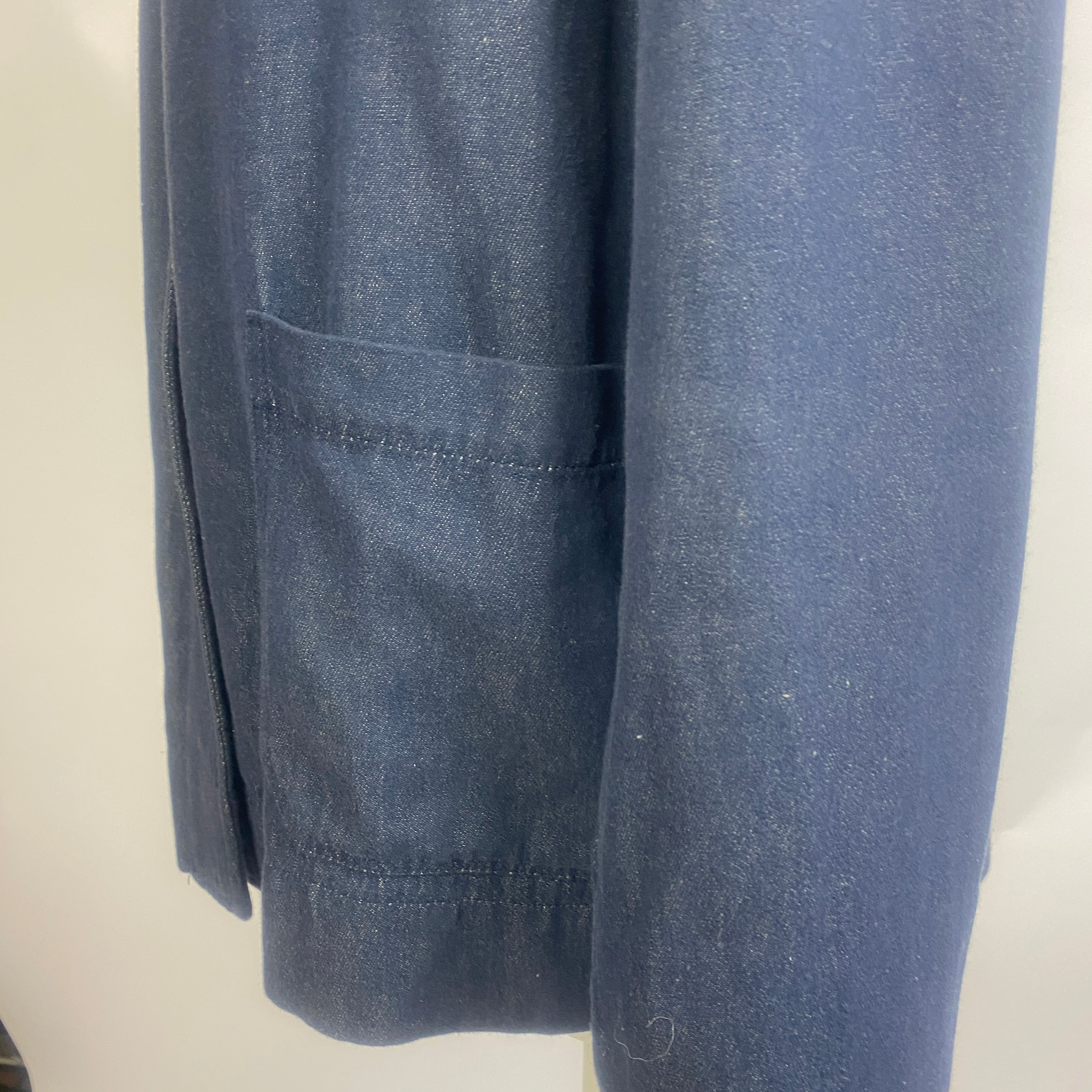 Pomandere £400 Navy Cotton & Linen Workmans Jacket XS