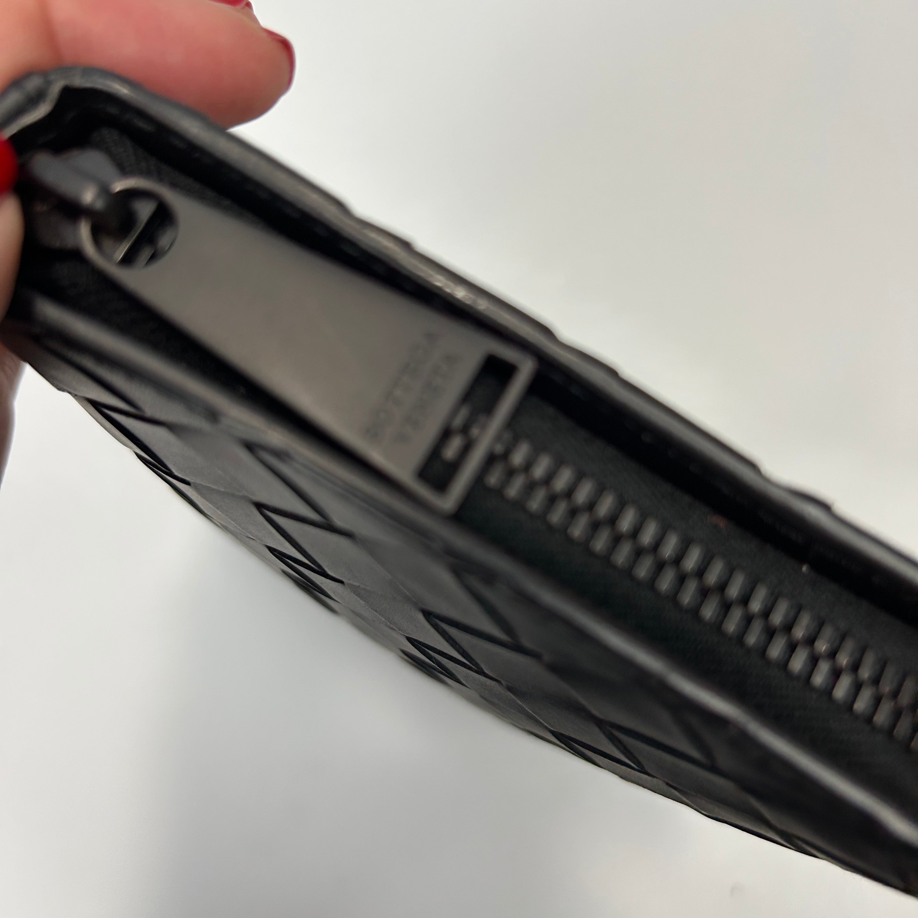 Bottega Veneta Black Intrecciato Long Wallet on a Handle