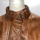 Belstaff £995 Vintaged Tan Leather Trailmaster Jacket S/M