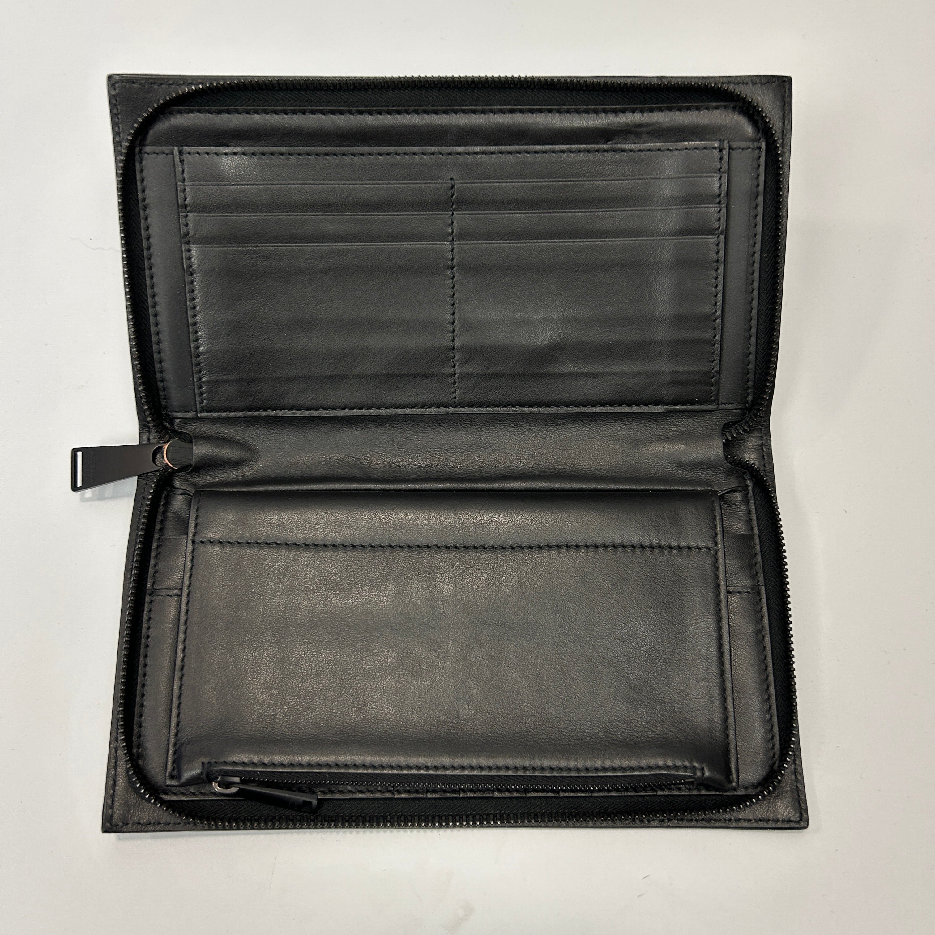 Bottega Veneta Black Intrecciato Long Wallet on a Handle