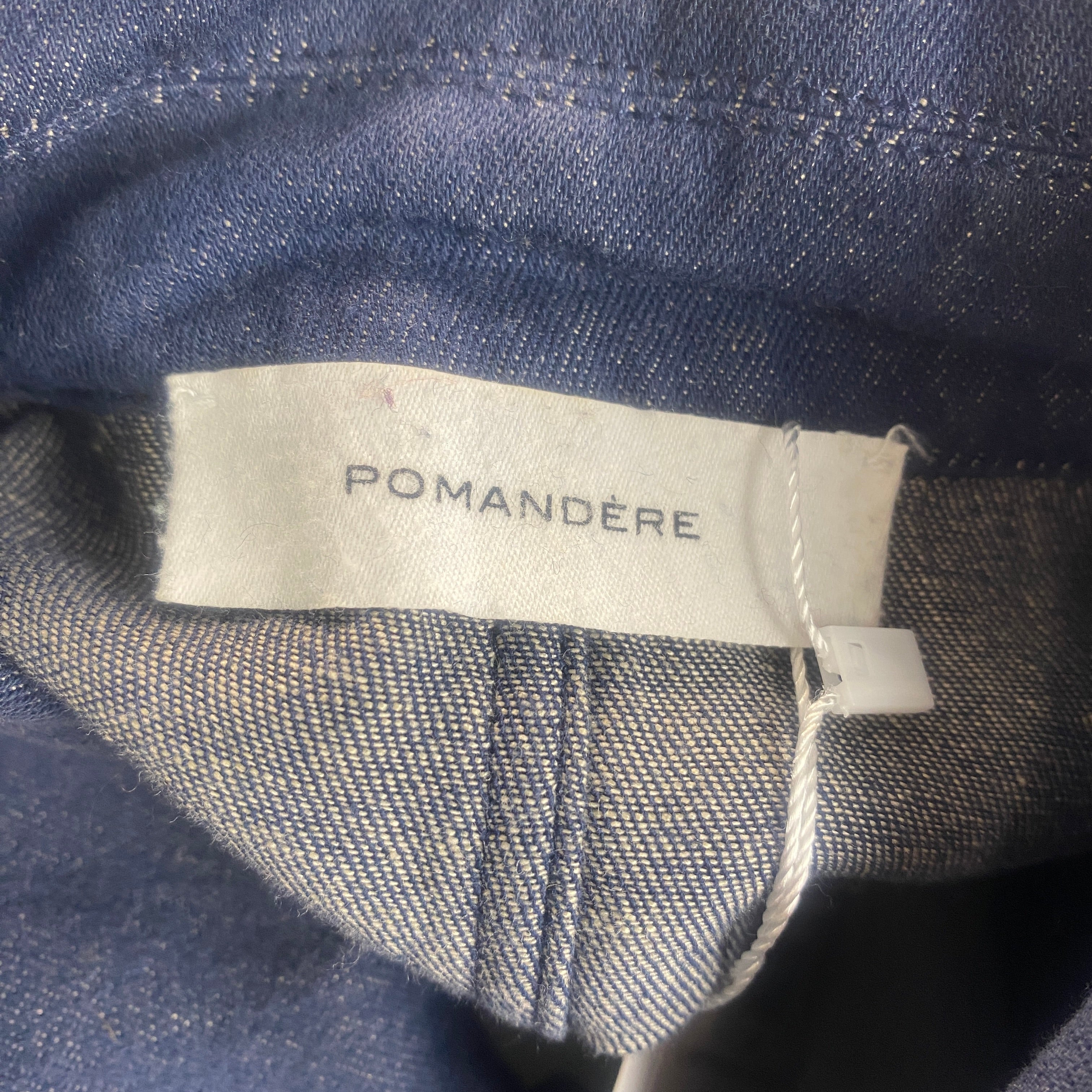 Pomandere £400 Navy Cotton & Linen Workmans Jacket XS