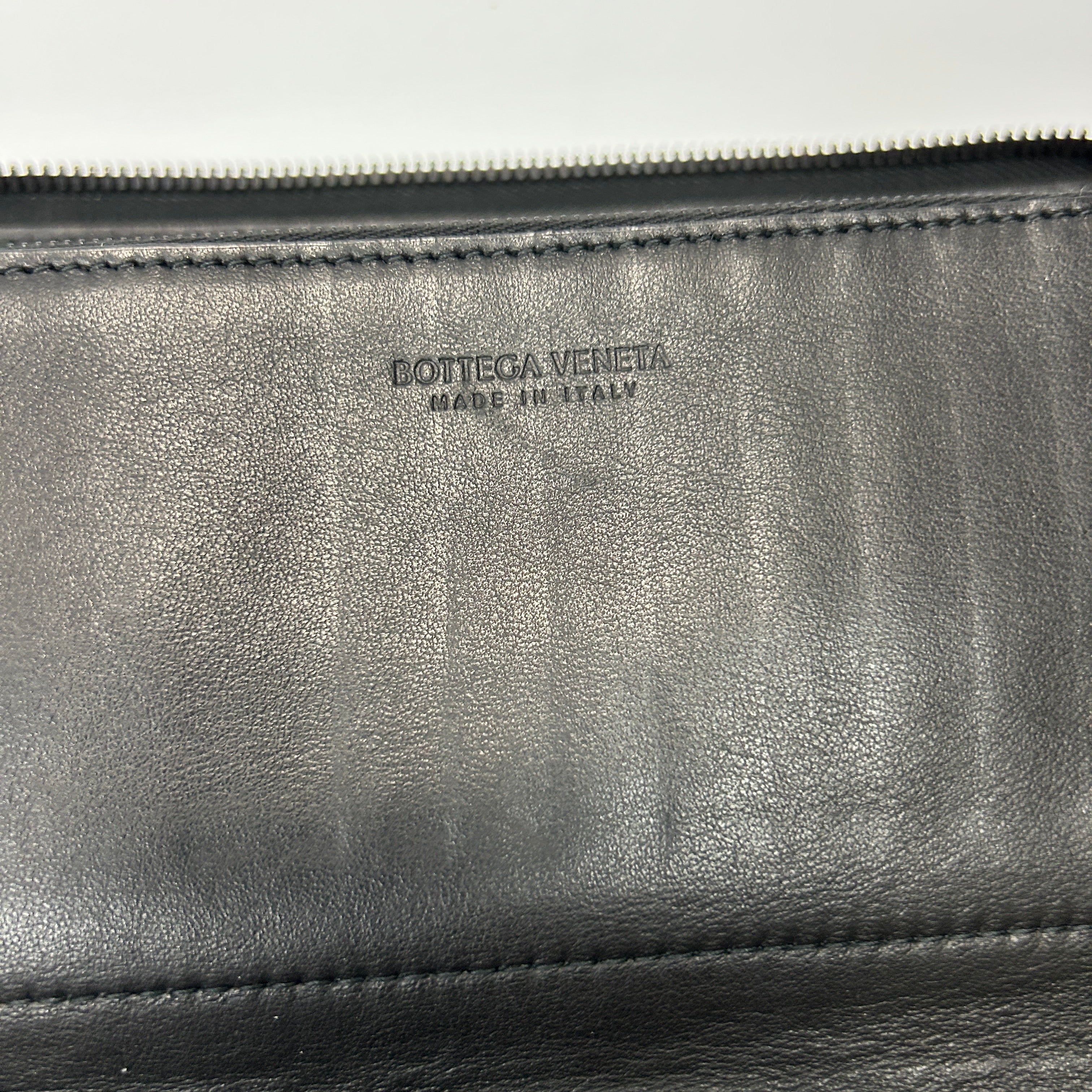 Bottega Veneta Black Intrecciato Long Wallet on a Handle