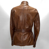 Belstaff £995 Vintaged Tan Leather Trailmaster Jacket S/M