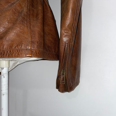 Belstaff £995 Vintaged Tan Leather Trailmaster Jacket S/M